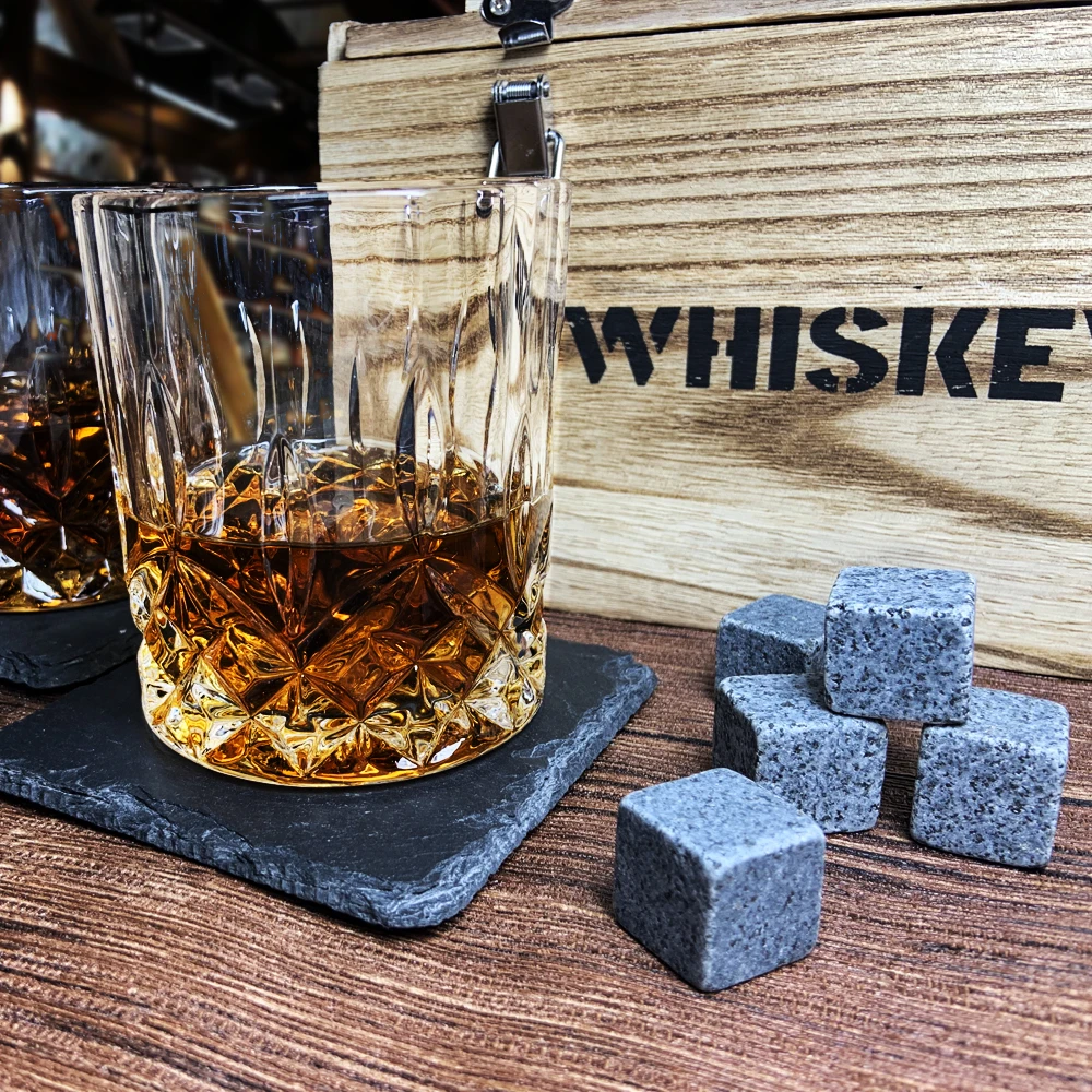 New Hot Release Novelty Gifts & Crafts Box 300Ml Whisky Glass With Whiskey Stone For Wedding Gifts