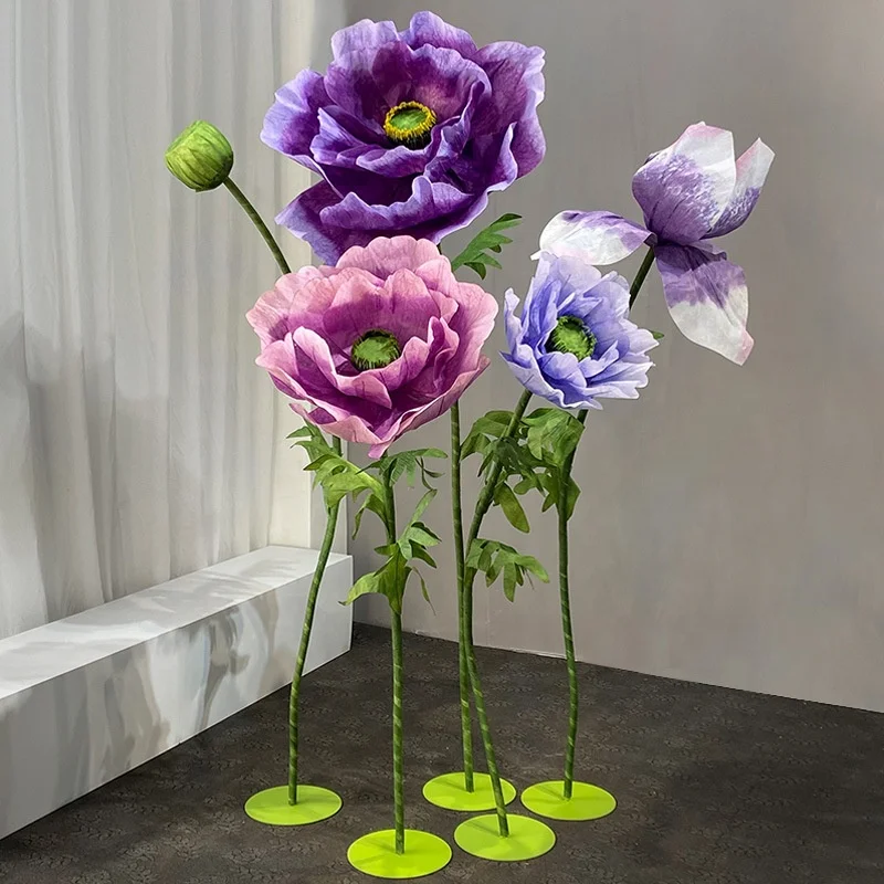 Wedding Party background stage decoration Customized Large Giant Yarn Flower Paper silk Artificial Giant flowers for Wedding