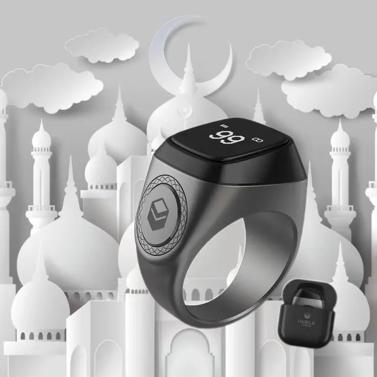 Top Sale Smart Tasbih Zikr Ring Iqibla Fashion Waterproof Digital Zikr 1 Lite Tasbih Tasbig Smart Ring For Muslims