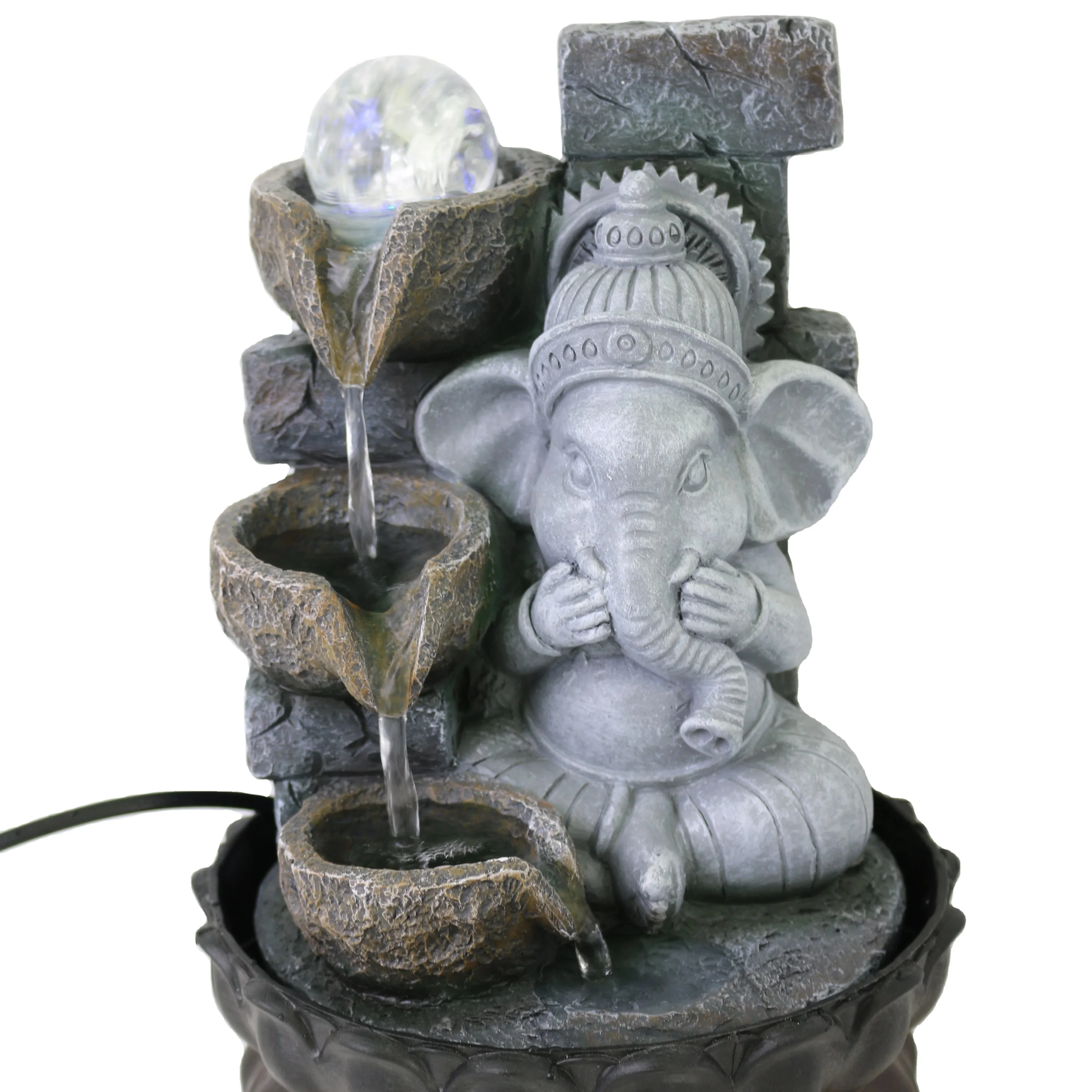 New hot sale buddha water fountain indoor tabletop water fountain elephant god figurine ganesh statue