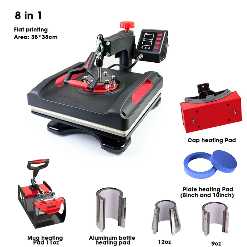 2024 New 29*38cm/38*38cm Heat Press Machine Semi-Automatic T-Shirt Sewing Digital Combo Manual Mug Usage Flatbed Printing