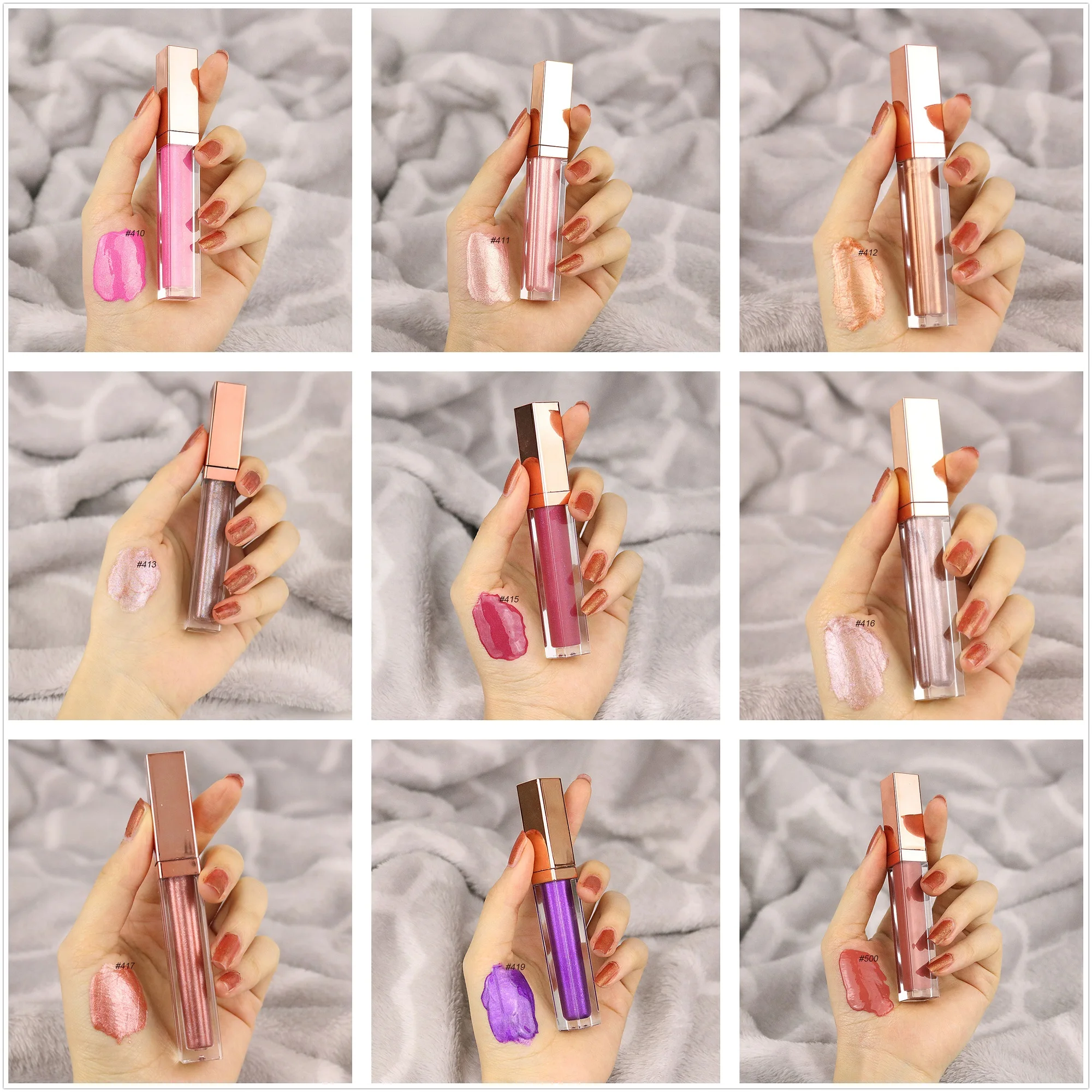 
24 Colors Nude Shiny Clear Glitter Lip Gloss Pigment Long Lasting Waterproof Lipgloss Private label Low MOQ 