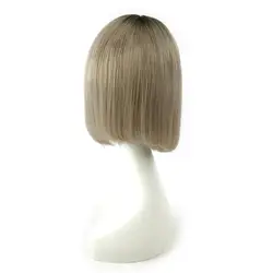 K.S WIGS Lace Front  Straight BOB Mixed Ombre Colored Wig Virgin Hair Lace Wig