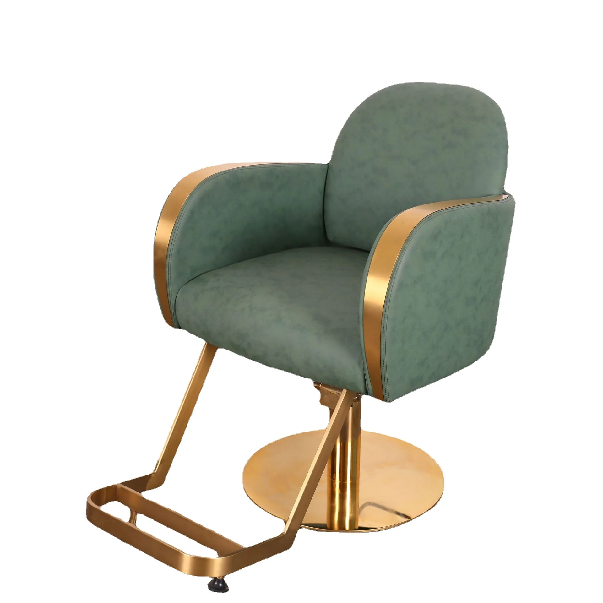 New Design Modern Cheap Lift Salon Equipment Adjustable Gold Frame European Barber Chair for Barbershop