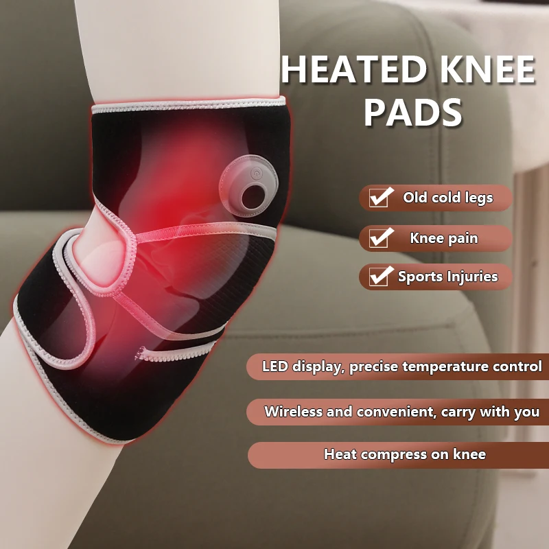 Portable Cordless Knee Heat Warmer Therapy Pad Custom Logo Knee Joint Arthritis Relief Physiotherapy Electric Heated Knee Pad