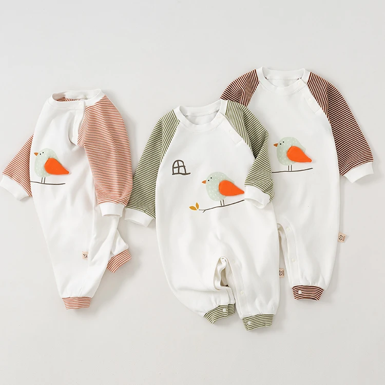 
Spring 2021 Custom Infant Clothing Baby Romper Print Newborn Long Sleeve Romper Luxury Baby Clothes 