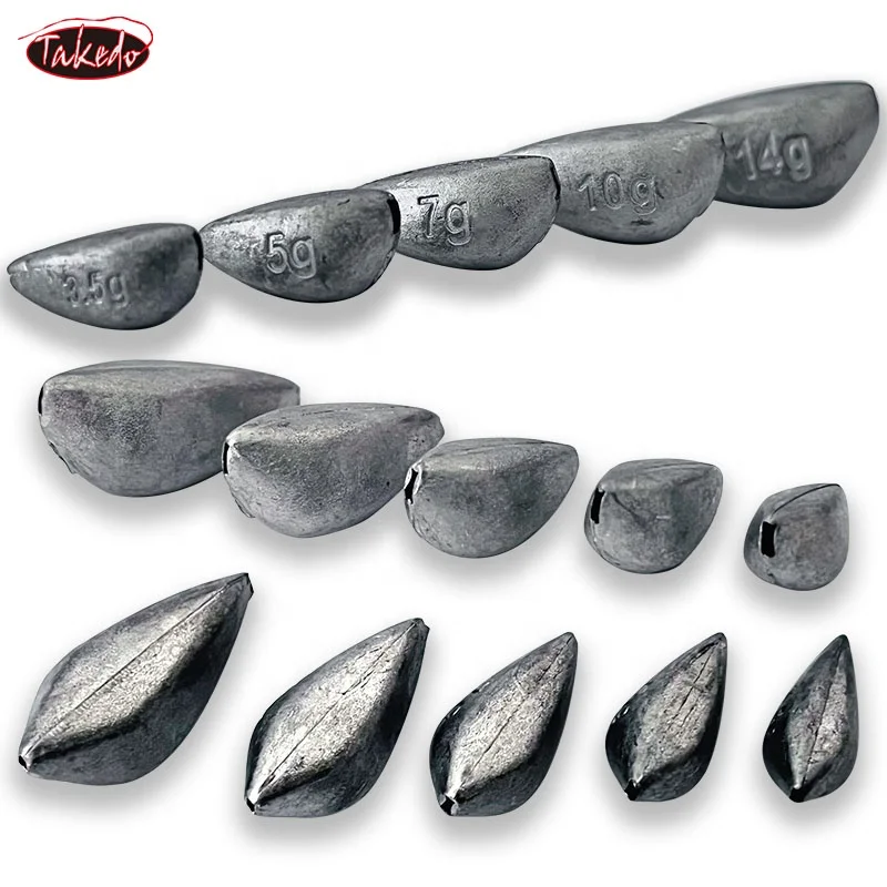 TAKEDO FD05 Fishing Lead Sinkers Weights 3.5g 5g 7g 10g 14g   Weights Freshwater Droplets Sinker Fishing Accessories For Fishing