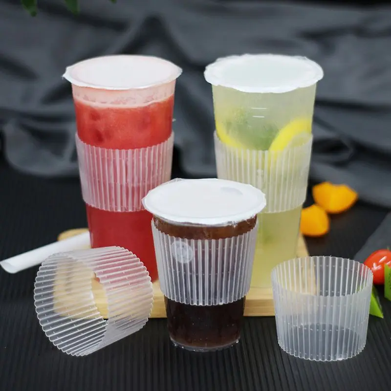 Disposable Plastic Cup Sleeve Non-Slip Insulation with Enhanced Appearance PP Material