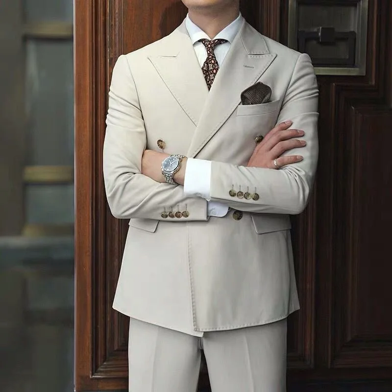 
manufacturer office wearing custom made business woolen Groom Suits Men Slim Fit Suit 3 Piece Coat Pant Man Suit 