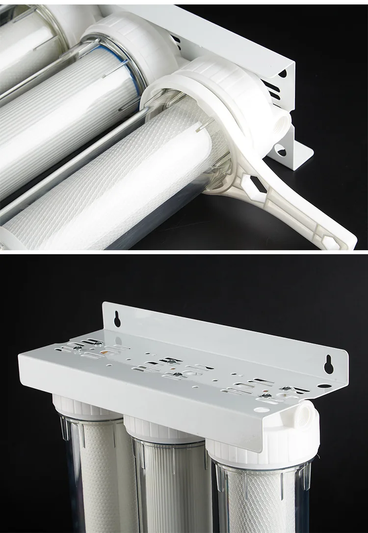Transparent 10 inch 3 Stage Counter Top Wall Mounting Under sink Water Filter With Purification Cartridge