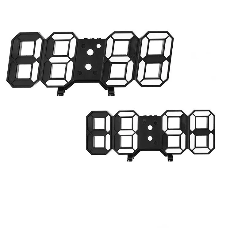 LED Electronic Digital Clock Creative Large 3D Remote Control Wall Clock