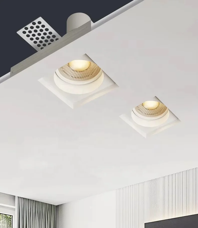 Modern LED gypsum lamp, intelligent embedded ultra-thin ceiling gypsum anti glare spotlight for living room corridors