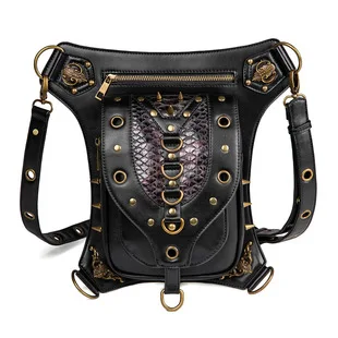 Fashion Punk Women and Men Leg and Waist bag Gothic Cross Body Bag Multifunctional Waist bag