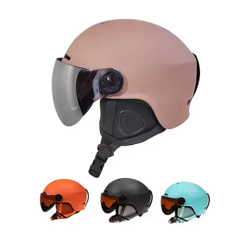 Outdoor Kids Children Adult Snow Skateboard Visor Hood Ice Snowboard Ski Helmet with Goggles