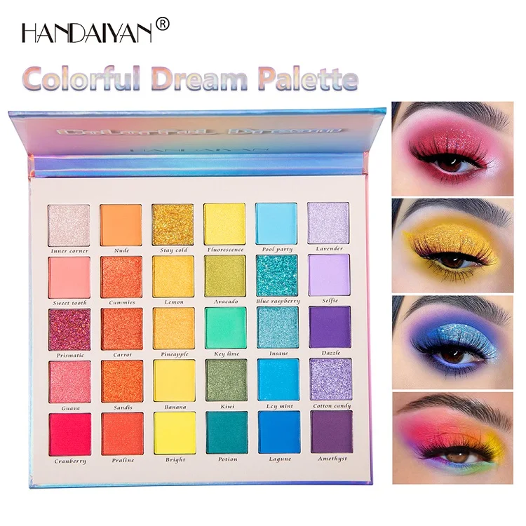 Hot Sale Eye Shadow Palette Colorful Artist Shimmer Glitter Rainbow Matte Pigmented Powder  Eyeshadow Make Up Eye Shadow