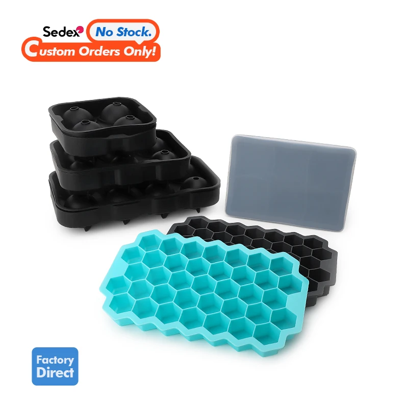 Custom Honeycomb Mini Silicone Ice Cube Tray With Lid Large Silicone Ice Molds Ice Tray Mould