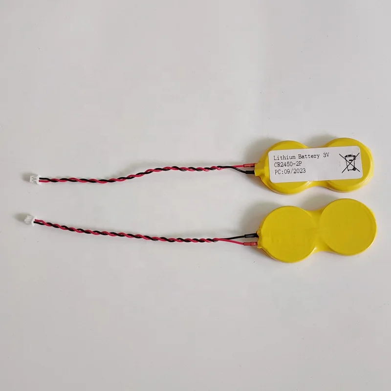 CR2450-2P 3.0v 1200mah Customized Lithium battery 3V IMOS 1P2-A1 batteries with connector