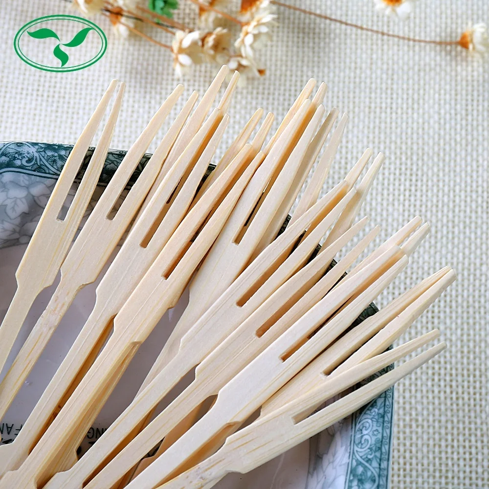 Party Use High Quality Disposable Mini Bamboo Picks Bamboo Food Cocktail Fruit Fork