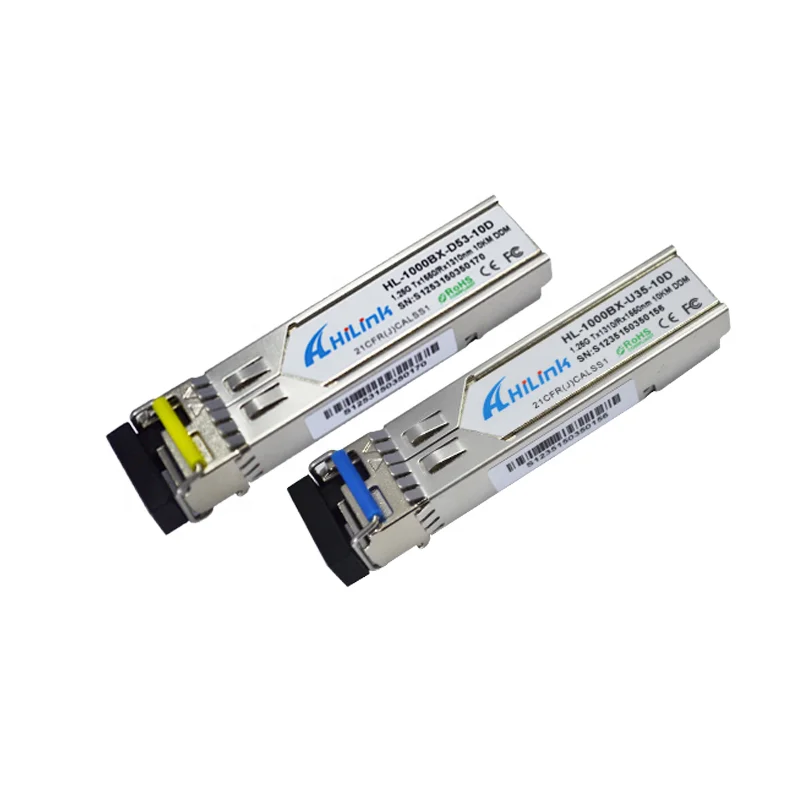 1.25G BIDI SFP LC Connector Communication Equipment 10KM 1550nm Tx 1310nm Rx Fiber Optic Transceiver Module 10KM 1.25G