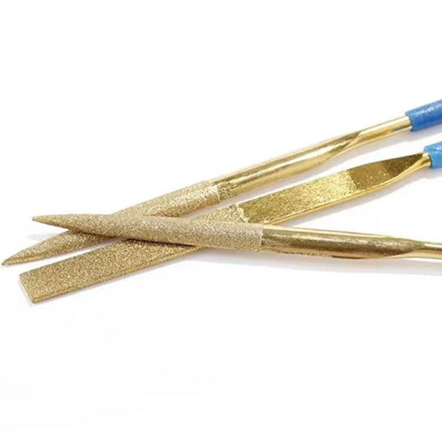 Hand Metal File Diamond Coated electroplated  titanium plating grinding needle file saw file