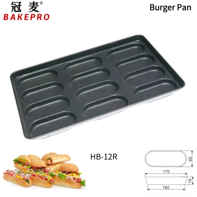 plate for hamburger and french fries Hot Sale Customized Size Cheap Price Nonstick Hot Dog Bun Bake Tray