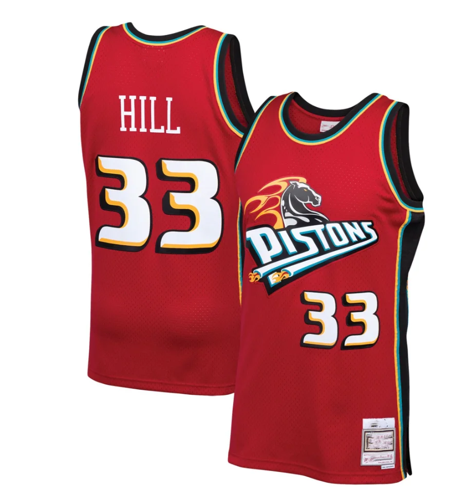 Drop Shipping Cheap Stitched Retro 1998-99 Basketball Jersey Detroit Piston 33 Hill