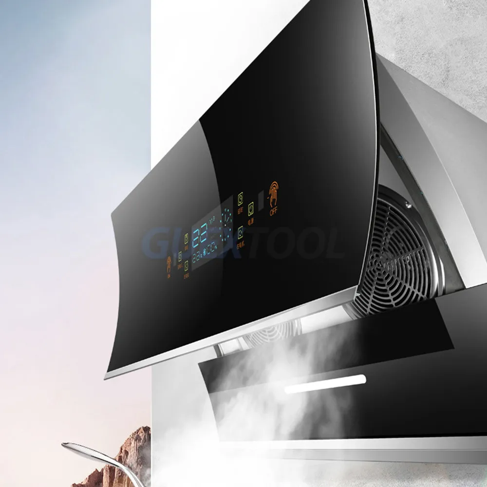 Two motors Titanium black hand sensor Gesture Control kitchen exhaust range hood kitchen chimney exhaust hood