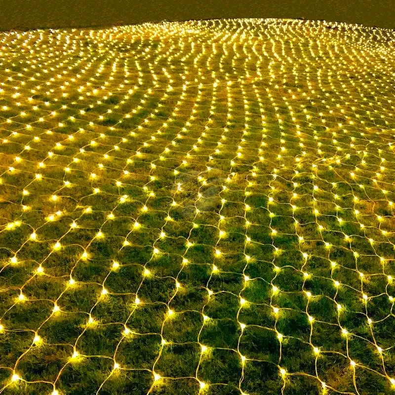 Net String Lights Outdoor Mesh Lights 3*2M Solar Garden Tree Lights Remote for Outside Yard Fence Decor