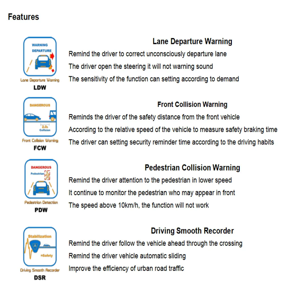 Advanced Driver Assistance Systems (ADAS) Driver Safety Warning Alarm System
