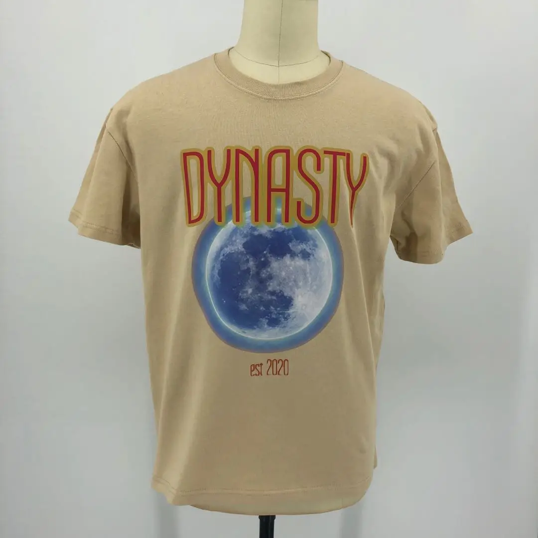 
Wholesale neutral drop shoulder heavy 100% pure cotton 280g solid color blank T-shirt can be customized logo 