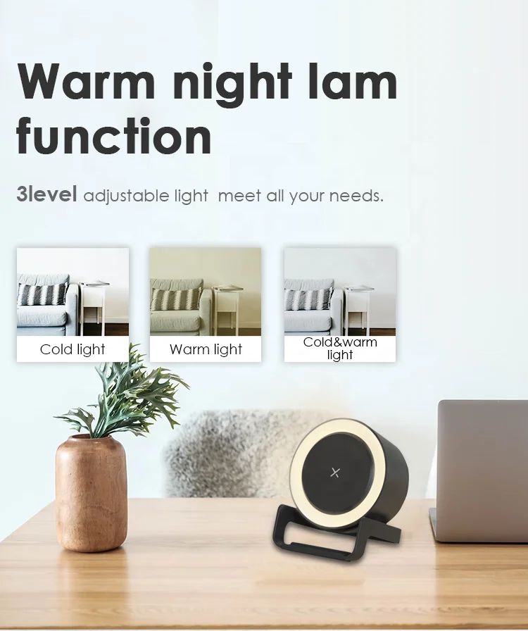 Многофункциональная Портативная Беспроводная подставка для мини-динамика с ночным светильником модное зарядное устройство мобильного телефона и