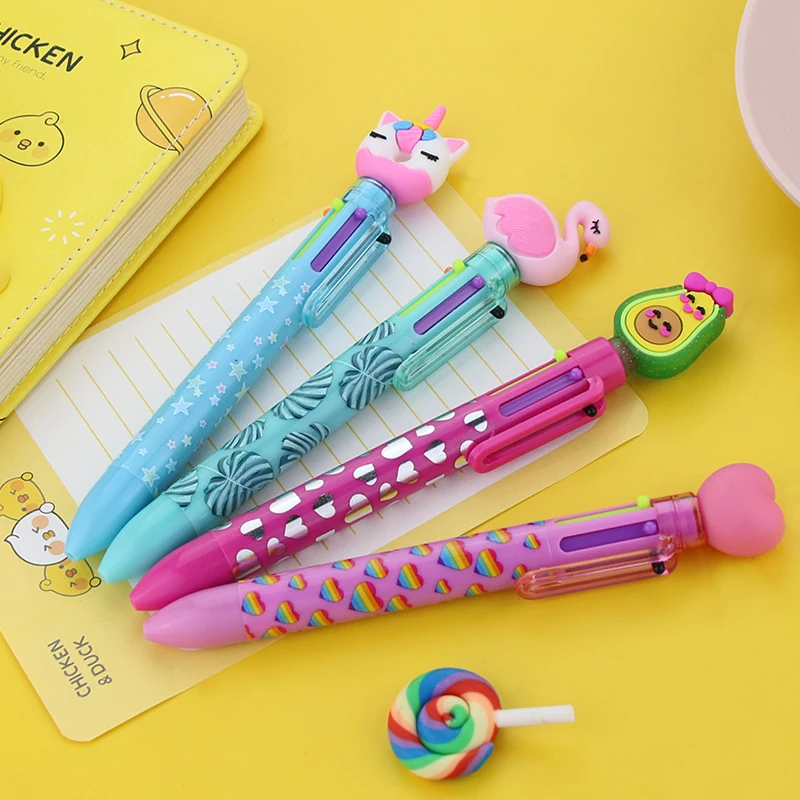 Factory Spot Discount Wholesale Cartoon 6-color in One Ballpoint Pen High Quality Multicolor Ballpoint Pen