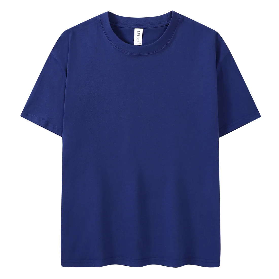 Новинка 2021, толстая футболка с круглым вырезом, свободная хлопковая однотонная трендовая уличная Мужская футболка