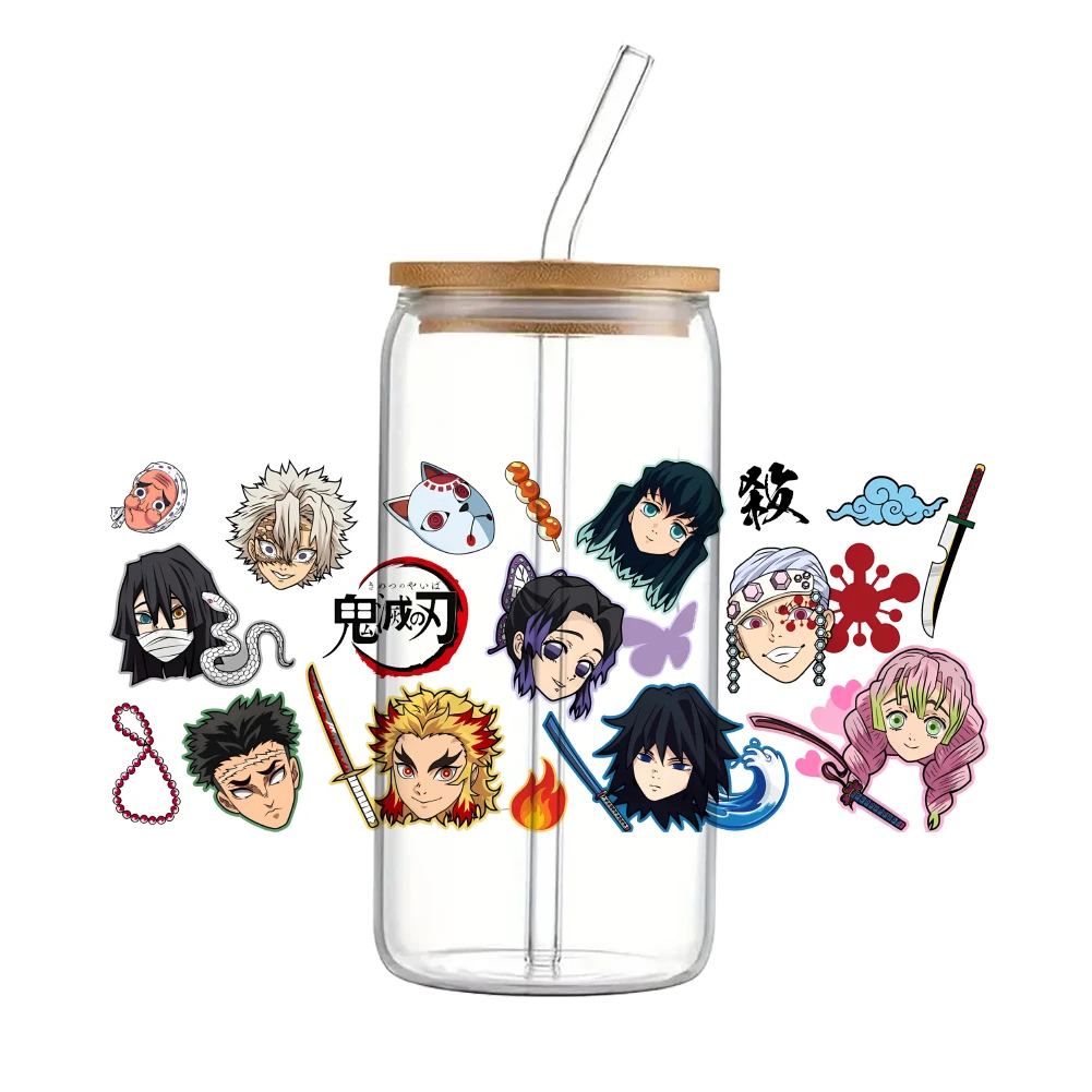 Cartoon character Japanese UV Waterproof DTF Sticker 16oz Cup Wraps  For DIY Glass Ceramic Metal Cup wrap Sticker