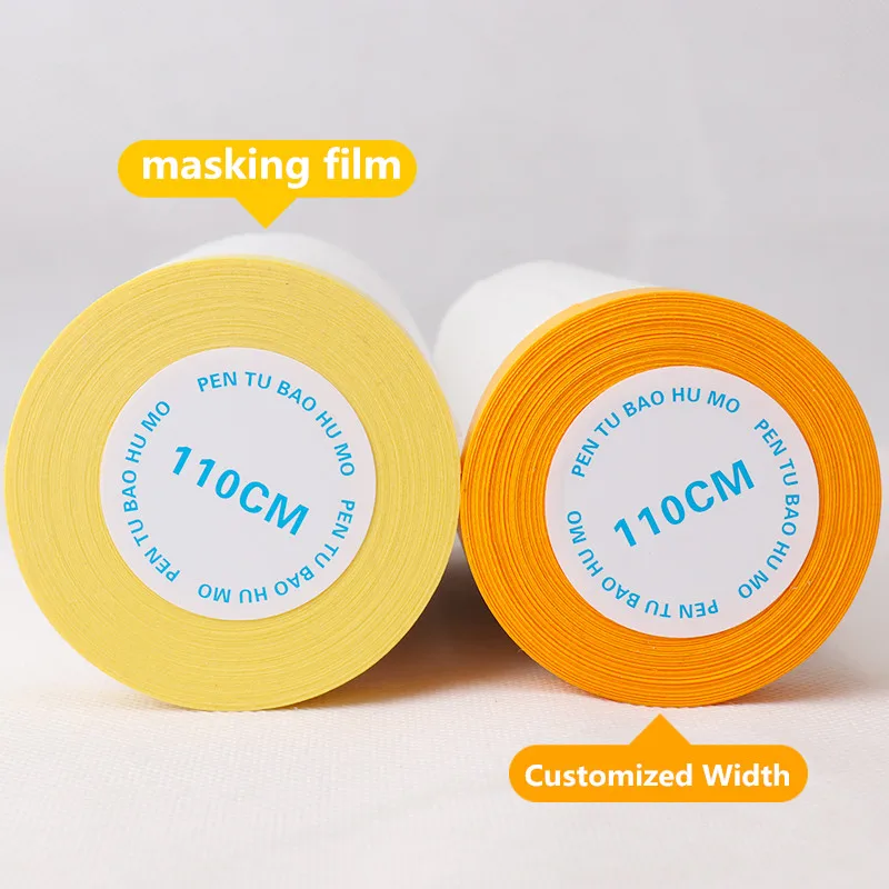 Free Sample LOW MOQ Car Protection Usage Disposable HDPE Plastic Pre Taped Masking Film Tape For Car Painting