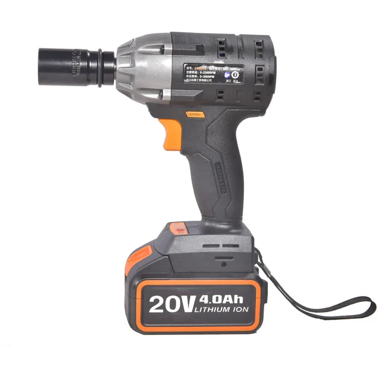 
20V Industry Brushless Maximum Torque 330n.m Lithium Battery Cordless Electric Impact Wrench 