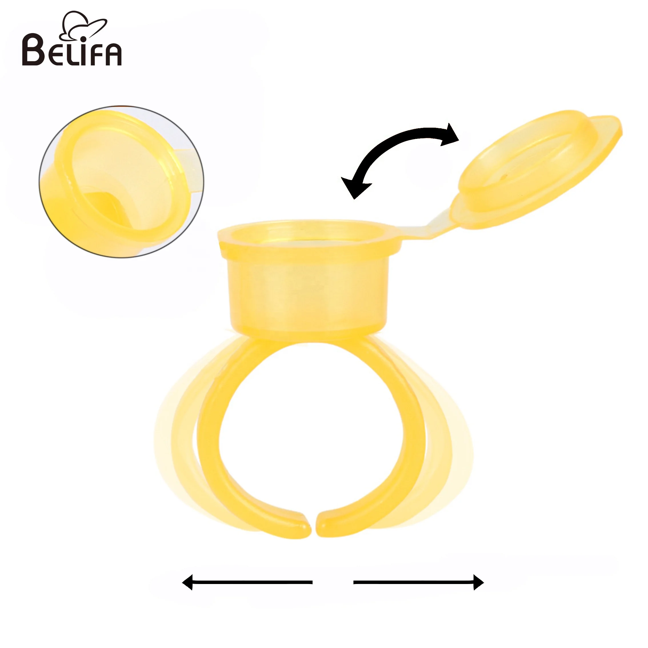 50 шт./пакет смываемая Татуировка чернила кольцо чашки с крышкой крышка Пластиковый косметический пигмент для мануального татуажа клей