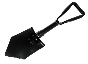 Multi Function Folding Camping Survival Shovel Steel Garden Fishing Tool Tri-fold Foldable Handle Emergency Shovel with Pick Axe