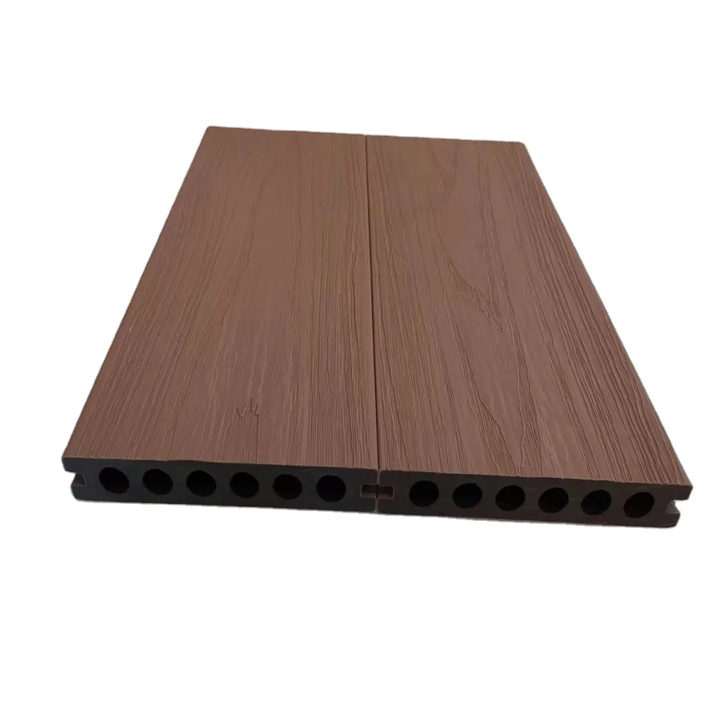 CE Anti-slip Waterproof PE Capped Wpc Wood Grain Deck Floor Wpc Terrassendielen for Exterior Flooring Use