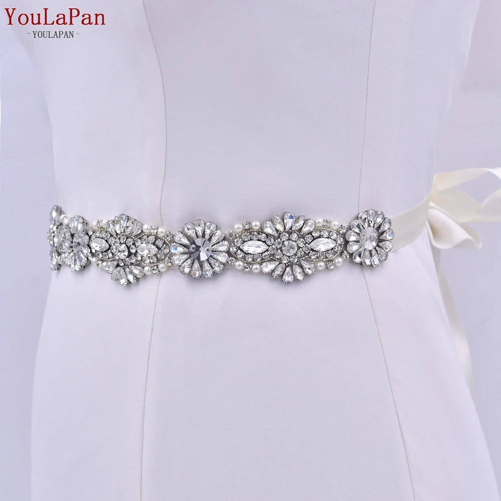 YouLaPan S237 Boutique Ladies Party Sash Handmade Shiny Rhinestone Jewelry Belt Wedding Bridal Belt