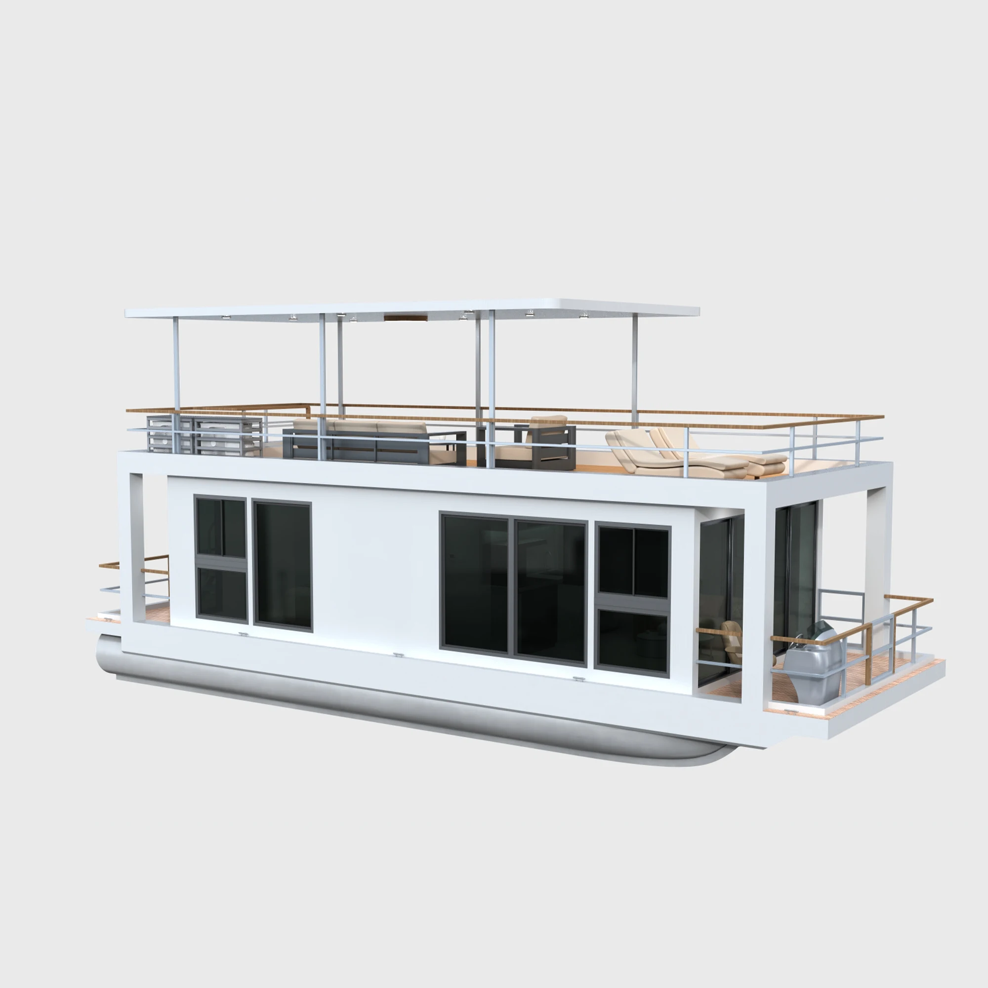 Taxi Boat Passenger Houseboat Aluminum Pontoon House Boat New Design Luxury Floating Home Restaurant Aluminum House Boat