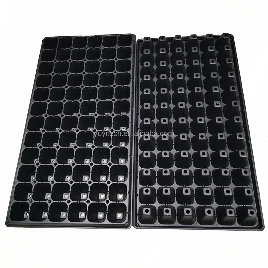Nursery 15 21 32 50 72 98 128 162 200 288 Cell Black PS Plastic Microgreens Seed Planting Growing Seedling Starting Trays