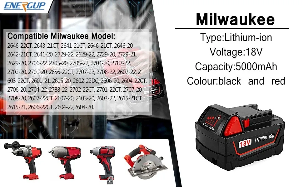 Литиевая батарея 18 в для Milwaukee аккумулятор 48-11-1852 M литиевая Xc 18B
