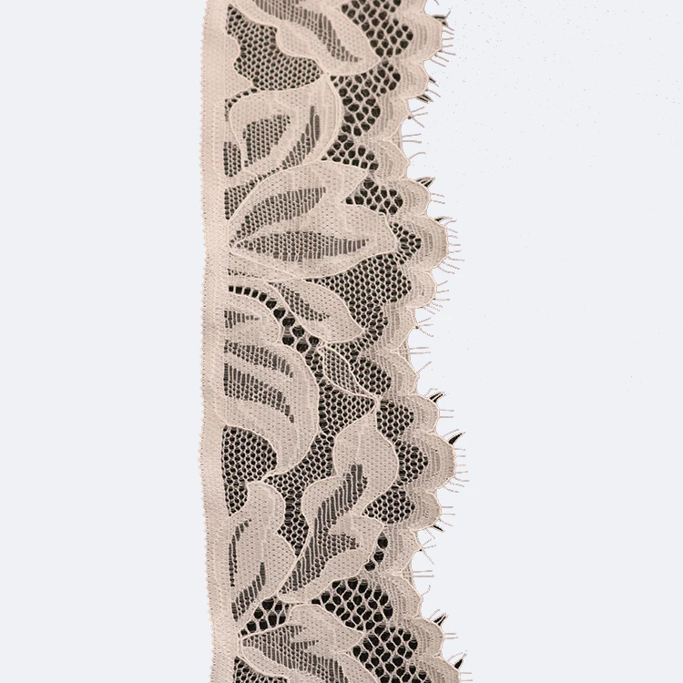 5.8cm leaves elastic single scalloped lace edge stretch clothing eyelash lace trim for decoration
