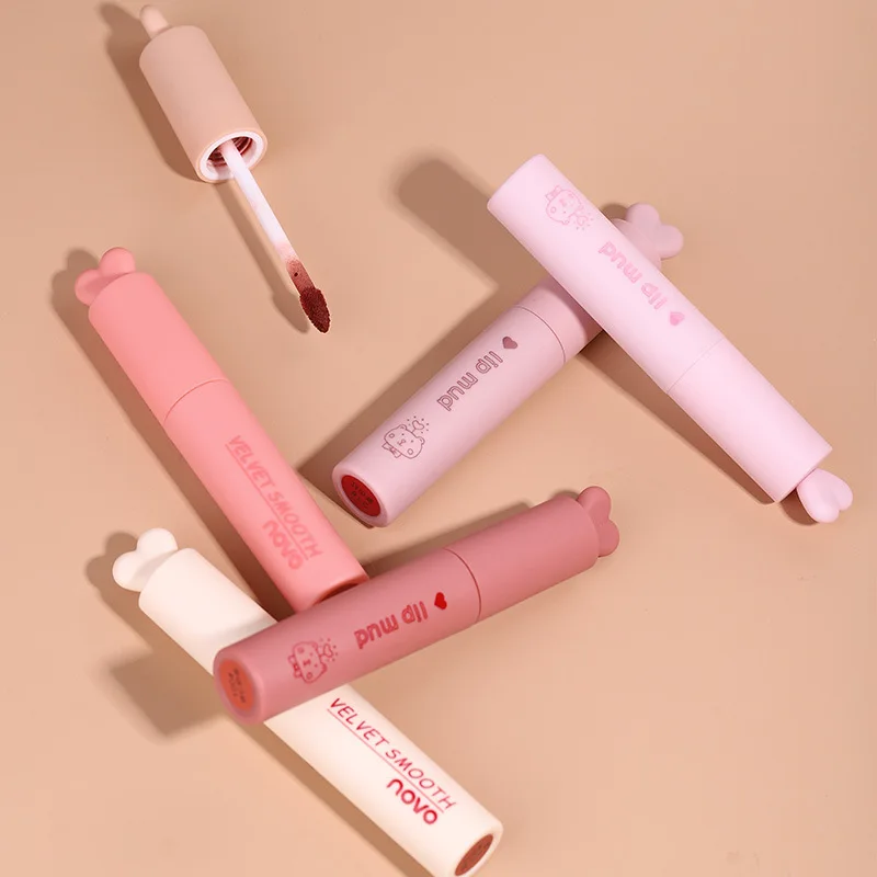 Matte Lipstick Lip Mud Waterproof Long Lasting Smudge Proof Velvet Lip Stains Multi-Purpose for Lip and Cheek