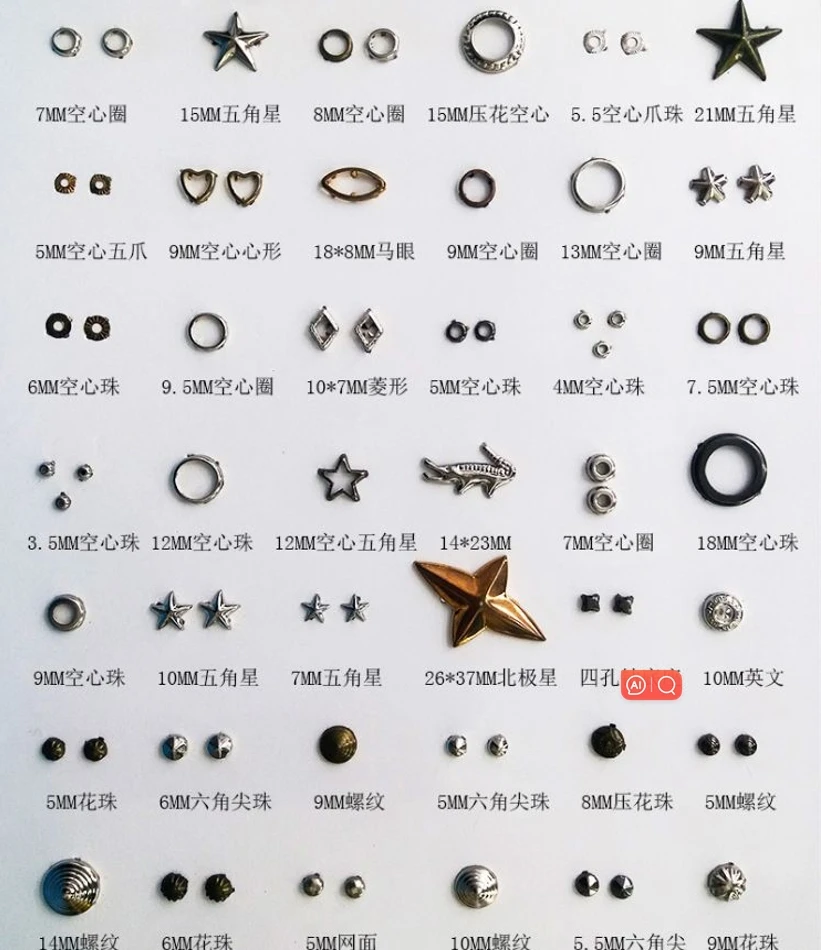 Hot sales four-claw nail riveting  four  4 prong rivet for leather shoes jacket