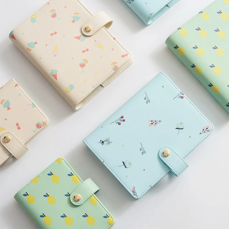 LABON Girls Portable Travel Record Handbook Notebook Planner 6-hole Spiral A6 Binder Cover