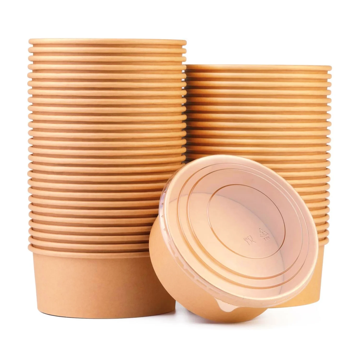 Dayu Recyclable Custom Printed Kraft Paper round Lunch Bowl Free Sample for Food Salad Takeaway with Embossed Lids Foldable Box