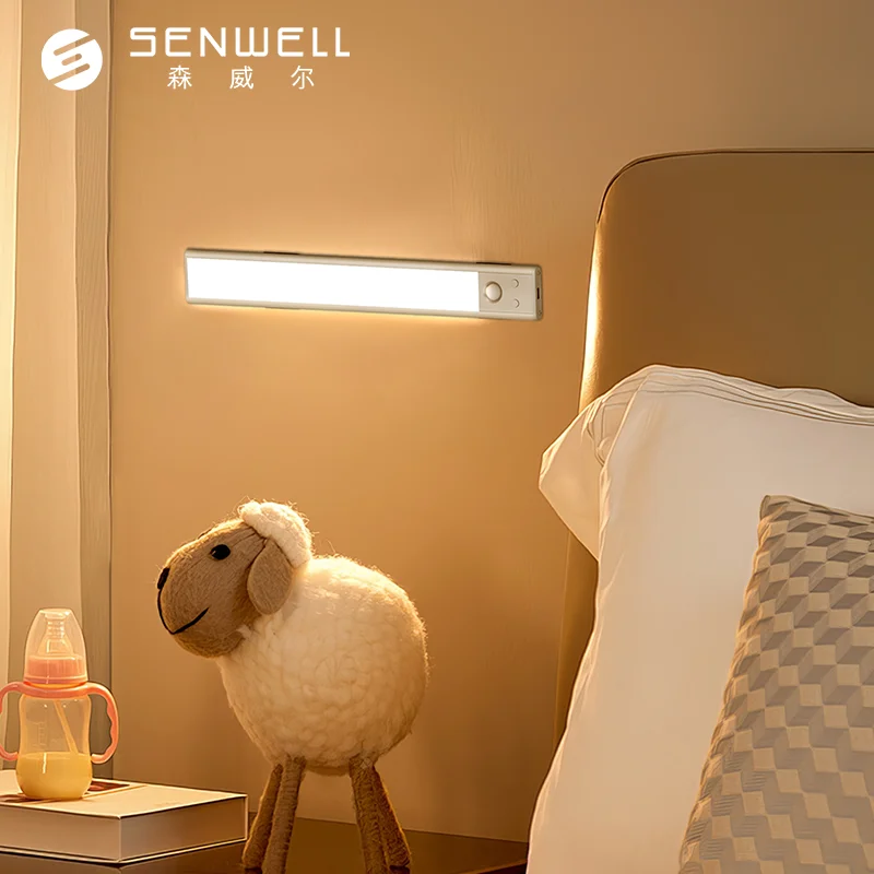 Ultra Thin Type-c Rechargeable Aluminum Dimmable Adjustable Wireless Magnetic Light LED Body Sensor Under Cabinet Light