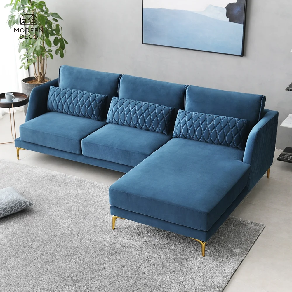 modern modular velvet sectional sofa couch blue pink green